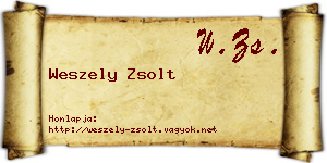 Weszely Zsolt névjegykártya